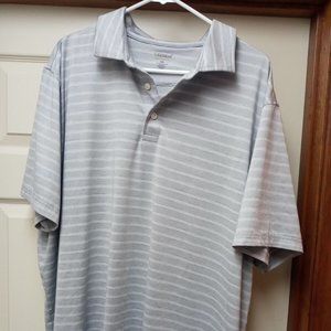 Cremieux Performance Short Sleeve Polo Shirt Men's Size XXL Gray Silver